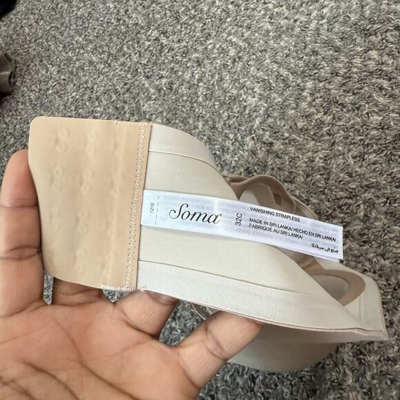 Soma Women’s Vanishing Strapless Bra Beige Size 32C Convertible Underwire New - Picture 4 of 4